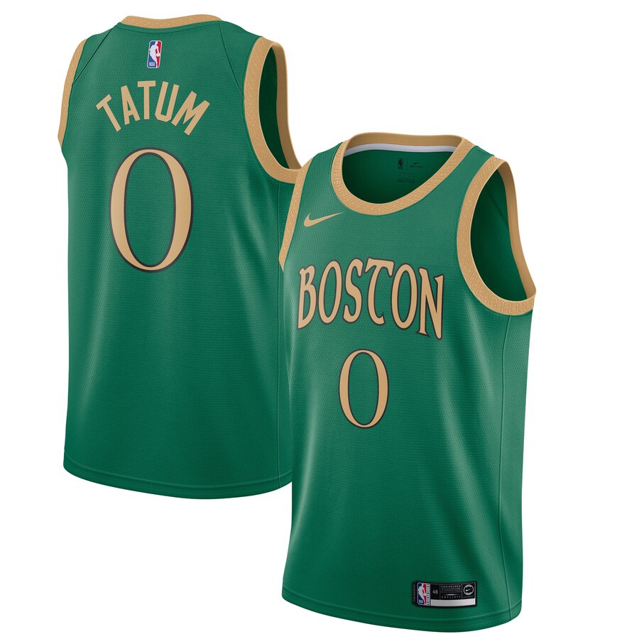 Men's Boston Celtics #0 Jayson Tatum Green City Edition Stitched NBA Jersey